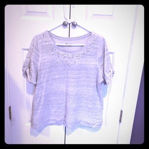 Blinged short sleeve sweatshirt